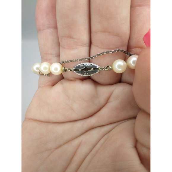 Vintage 14kt WG Akoya pearls - Picture 4 of 5